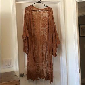 Burnt orange lace kimono